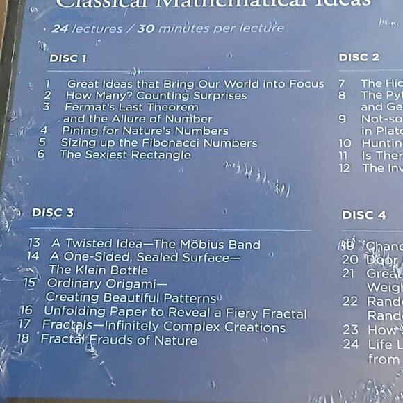 Joy of Thinking : the Beauty of Classical Mathematical Ideas Course Book DVD - Picture 9 of 9